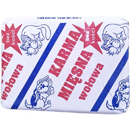 Mięso wołowe mrożone kostka 250g.